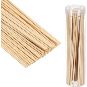 PATIKIL 25CM/10Inch Reed Diffuser Stick, 100 Pack Fiber Aroma Fragrance Refill Sticks Replacement with PET Bottle for Home Office Hotel Party Wedding, Wood