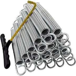 ZhenT Trampoline Springs Heavy Duty Galvanized 60Si2Mn Trampoline Replacement Parts Accessories with Tool,Suitable for Skywalker, JumpKing, Upperbounce, Skybound,20 Pcs Pack