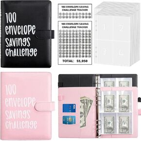 100 Day Savings Challenge - Money Saving Binder with Cash Envelopes - Money Saver Book, Premium Quality Features for Smart Budgeting, and Lasting Impact on Your Financial Journey to Save $5,050