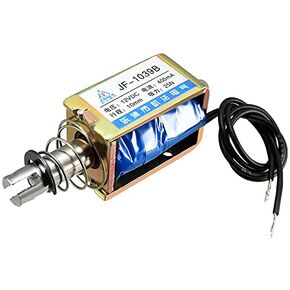 Heyiarbeit DC 12V 25N Push Pull Type Solenoid Electromagnet 0.4A 4.8W 10mm Stroke Open Frame Solenoid, Linear Motion, JF-1039B-12V