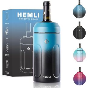 HEMLI Wine Chiller, Wine Bottle Chiller, Wine Bottle Cooler, Wine Chiller Sleeve, Wine Cooler Holder, Champagne Chiller, Wine Gift Ideas