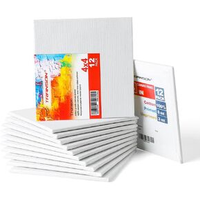Transon 5x7 Artist Canvas for Painting MDF Board Painting Canvas No Warping 12Pack Acid-Free Primed