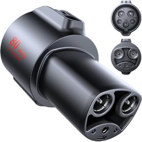 Ecogenix J1772 to Tesla Charge Adapter [Max 80A 240V] 2024 Newest Tesla Accessories [Travel Friendly, Fast Charging] Portable Telsa NACS Adapter, Easy to Use, Fit for All Tesla Model Y/3/X/S (Black)
