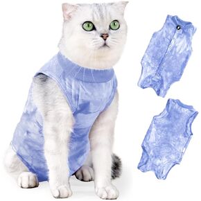 Kodervo Cat Recovery Suit for Abdominal Wounds or Skin Diseases, Breathable Cat Surgery Recovery Suit E-Collar Alternative for Cats, After Surgery Wear Surgical Suit for Cats Anti Licking Wounds