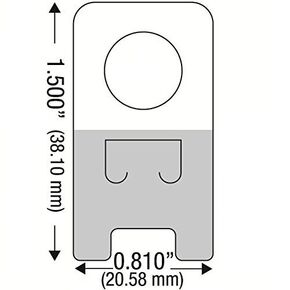 100 Clear Self Adhesive Economy Slot Hang Tab Tags 12Oz Limit Retail Hangers for Shop - Ideal Pegboard and Slatwall Accessories for Retail Display