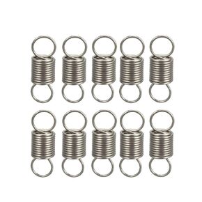 uxcell Extended Tension Spring Wire Diameter 0.02" , OD 0.2" , Free Length 0.59" Stainless Steel Small Dual Hook Tension Spring for Machinery Construction Industrial 10pcs