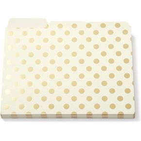 Kate Spade Gold Foil Dots File Folders set of 6