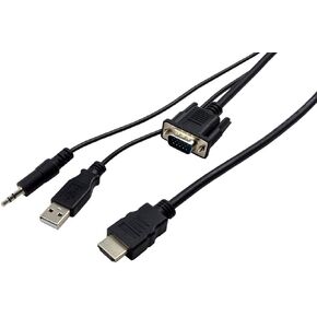 VisionTek VGA to HDMI Active Adapter w/ Audio, 5 Feet, Male to Male, for Computer, Desktop, Laptop, PC, Monitor, Projector, HDTV, and more (900824)