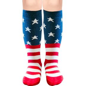 DOOVID Soccer Socks Kids Three Stripes Knee High Socks Cotton Sports Socks Toddler Boys Girls Uniform Tube Socks