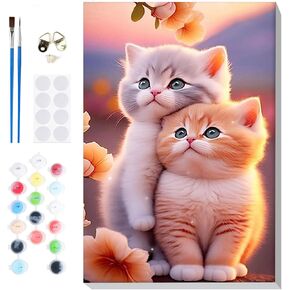 مجموعة طلاء VINDIJA بالأرقام للبالغين والأطفال المبتدئين، مجموعات الطلاء بالأرقام للبالغين من القطط على قماش مؤطر، اللون بالأرقام للبالغين، مجموعات الحرف الفنية للفتيات من سن 8 إلى 12 بالغًا، 8 × 12 بوصة in Kuwait