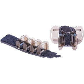 Aqualogix Medium Resistance Hybrid Aquatic Training Fin Set - Smoke | Aquatic Cuffs | Quick Start Guide | Leg Water Weights | Strength, HIIT & Swim Training | Pair (MRPCFIN)