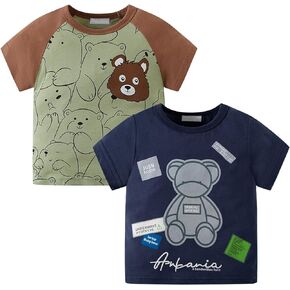 Kivors Toddler Boys Shirts Short-Sleeve Boys' Tops, Tees & Shirts Cotton Boys T Shirts Graphic Tees for 2-7 Years