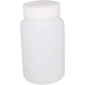 5pcs 8.45oz/250ml Plastic Bottles, Lab Cylindrical Chemical Reagent Bottle, Wide Mouth Laboratory Reagent Polyethylene Bottle, Sample Sealing Liquid Storage Container for Food Store White Translucent