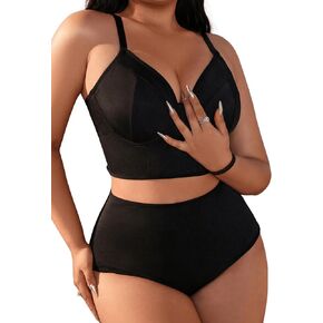SOLY HUX Women's Plus Size Lingerie Set Underwire Bra and Panty Sets