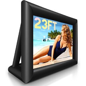 SYMMKI 23Ft Inflatable Projector Screen for Outside 276In Blow Up Projection Screen Outdoor with 480W Blower - Perfect for Outdoor Theater, Backyard Outdoor Movie - Pantalla Inflable para Proyector