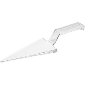 Party Essentials Heavy Duty Plastic Cake Server/Pie Cutter/Pastry Slicer/Spatula for Serving Pizza, 1-Count, Clear