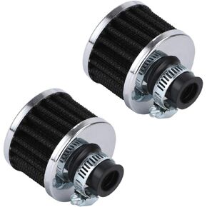 PTNHZ Universal 2 PCS 12mm Auto Cone Mini oil Air Intake Filter Crankcase Vent Valve Cover Breather Filter Flow Air Filters