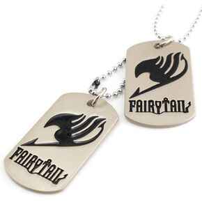 AZYOUNG Men’s 2pcs Khaki Military Dog Tags Black Wolf Head Fairy Tail Carved Pendant Long Beads Chain Necklace,28+3.85’’