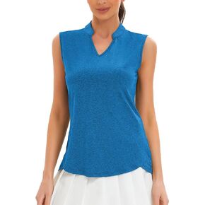 addigi Womens Golf Shirt V Neck Sleeveless Polo Shirts Athletic Tennis Tank Tops Moisture Wicking Lightweight Sports Top