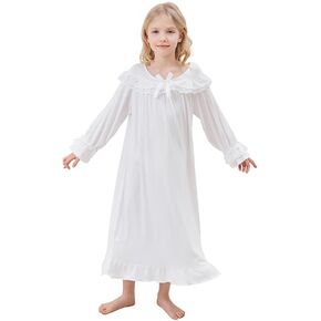 Quinfoil Girls White Nightgown Bertha Collar Dress