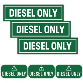 United by Color Diesel Only Sticker 6 Pack - Strong Adhesive Waterproof Diesel Stickers for Fuel Tank - No Fade, Used for Truck, Car etc