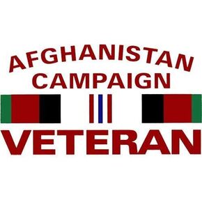 Afghanistan Campaign Veteran with Campaign Ribbon 5.5"x3" Decal