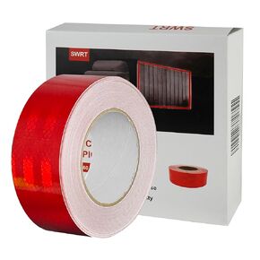 2 Inch X 30 FT Reflective Tape Outdoor Waterproof DOT-C2 Fade Resistant Red Reflective Tape Strong Adhesive Safety Warning Tape Reflector Conspicuity Tape for Trailer Trucks Bikes