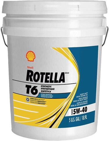 زيت محرك Shell Rotella 550019921-3PK T6 اصطناعي كامل للخدمة الشاقة 5W-40، 1 جالون، عبوة من 3 قطع in Saudi Arabia