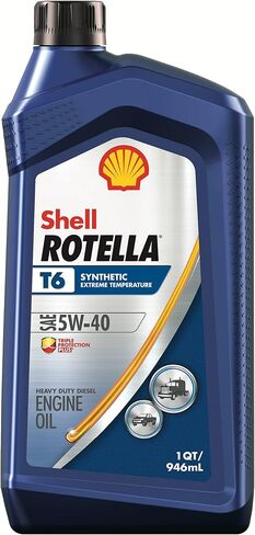 زيت محرك Shell Rotella 550019921-3PK T6 اصطناعي كامل للخدمة الشاقة 5W-40، 1 جالون، عبوة من 3 قطع in Saudi Arabia