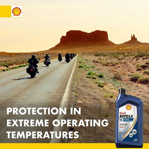 زيت محرك Shell Rotella 550019921-3PK T6 اصطناعي كامل للخدمة الشاقة 5W-40، 1 جالون، عبوة من 3 قطع in Saudi Arabia