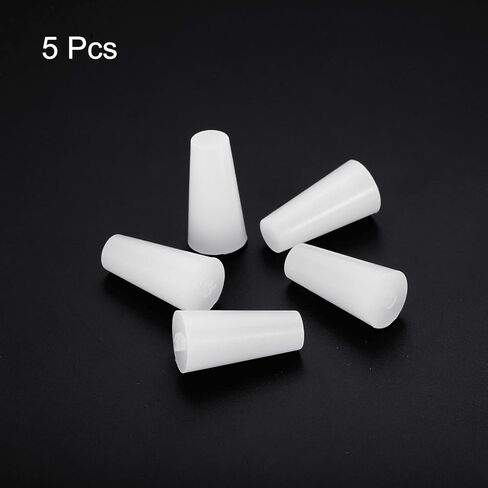 MECCANIXITY سدادة مدببة من مطاط السيليكون من 7 مم إلى 12 مم باللون الأبيض الصلب لطلاء المسحوق، والطلاء، والأكسدة، والطلاء، والسفع الرملي، والاستخدام المختبري 5 قطع in Kuwait