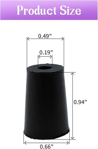 PENCK 6 قطعة سدادة مطاطية مع ثقب 33 مللي متر إلى 41 مللي متر مدبب التوصيل الأسود أنابيب الاختبار سدادات Bungs للاستخدام المنزلي في المختبر in Kuwait