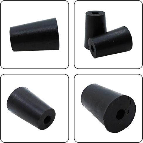 PENCK 6 قطعة سدادة مطاطية مع ثقب 33 مللي متر إلى 41 مللي متر مدبب التوصيل الأسود أنابيب الاختبار سدادات Bungs للاستخدام المنزلي في المختبر in Kuwait