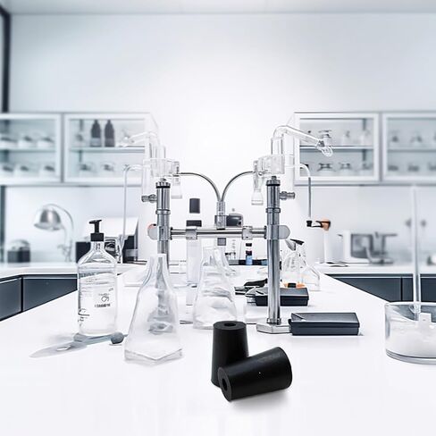 PENCK 6 قطعة سدادة مطاطية مع ثقب 33 مللي متر إلى 41 مللي متر مدبب التوصيل الأسود أنابيب الاختبار سدادات Bungs للاستخدام المنزلي في المختبر in Kuwait