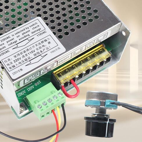 RATTMMOTOR CNC مجموعة محرك المغزل، 0.4KW محرك المغزل المبرد بالهواء 52 مم 12-48 فولت تيار مستمر 12000 دورة في الدقيقة + محول طاقة سرعة المغزل AC110V/220 فولت مع وظيفة Mach3 + حامل عمود دوران 52 مم لجهاز التوجيه CNC in Kuwait