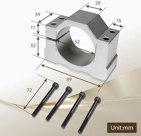 RATTMMOTOR CNC مجموعة محرك المغزل، 0.4KW محرك المغزل المبرد بالهواء 52 مم 12-48 فولت تيار مستمر 12000 دورة في الدقيقة + محول طاقة سرعة المغزل AC110V/220 فولت مع وظيفة Mach3 + حامل عمود دوران 52 مم لجهاز التوجيه CNC in Kuwait