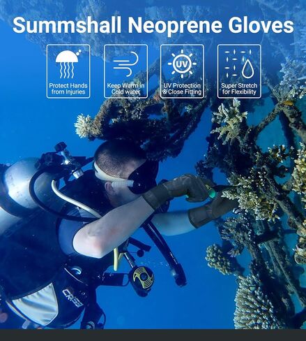 Summshall Neoprene Gloves, 3mm Wetsuit Gloves for Men Women, Thermal Keep Warm Diving Gloves Anti Slip Surfing Gloves for Spearfishing Swimming Rafting Kayaking Paddling in Saudi Arabia