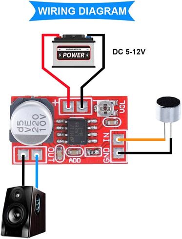DKARDU 2PCS DC 5V-12V Mini Microphone Amplifier Board Micro Electret Amplifier MIC Condenser Amplifier Module with 2PCS Electret Microphone, 2PCS Power Cable in Saudi Arabia