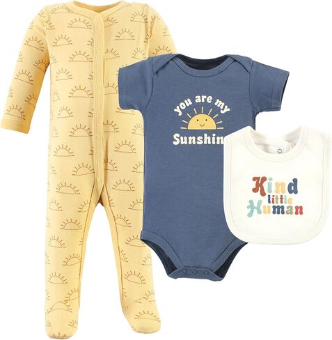 Hudson Baby Unisex Baby Cotton Sleep and Play, Bodysuit and Bandana Bib Set, Kind Human, 3-6 Months in Saudi Arabia