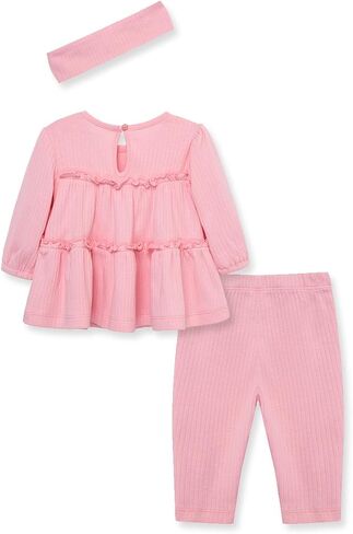 Little Me Simply Clothes for Baby Girls' 100% Organic Cotton Pointelle Rib Tunic and Bubble Sets, 3-12 Months in Saudi Arabia
