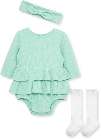 Little Me Simply Clothes for Baby Girls' 100% Organic Cotton Pointelle Rib Tunic and Bubble Sets, 3-12 Months in Saudi Arabia