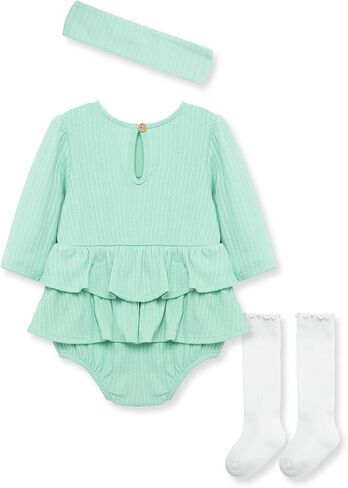 Little Me Simply Clothes for Baby Girls' 100% Organic Cotton Pointelle Rib Tunic and Bubble Sets, 3-12 Months in Saudi Arabia