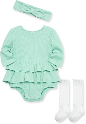 Little Me Simply Clothes for Baby Girls' 100% Organic Cotton Pointelle Rib Tunic and Bubble Sets, 3-12 Months in Saudi Arabia