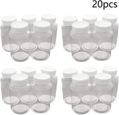 Bettomshin 5Pcs 200ml PE Plastic(Food Grade) Bottles, Wide Mouth Lab Reagent Bottle Liquid/Solid Sample Seal Sample Storage Container in Saudi Arabia