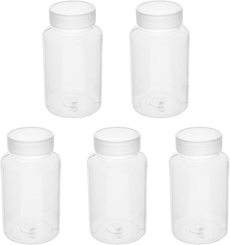 Bettomshin 5Pcs 200ml PE Plastic(Food Grade) Bottles, Wide Mouth Lab Reagent Bottle Liquid/Solid Sample Seal Sample Storage Container in Saudi Arabia