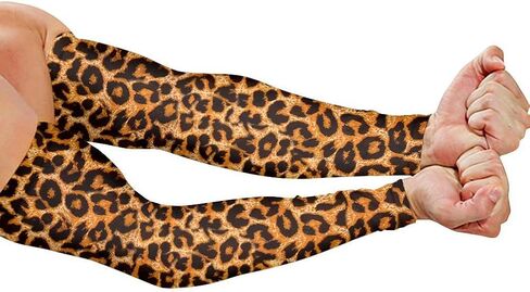 GIFTPUZZ Sports Arm Sleeves Cooling Compression Arm Sleeves Anti Slip Outdoor Activities Sun Protection Tattoo Cover in Kuwait