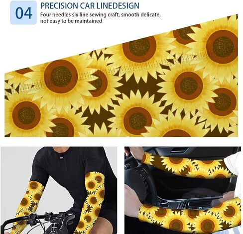 GIFTPUZZ Sports Arm Sleeves Cooling Compression Arm Sleeves Anti Slip Outdoor Activities Sun Protection Tattoo Cover in Kuwait