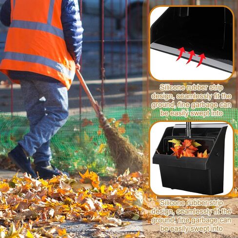 4 Pcs Lobby Dust Pan 36.6 Inch Upright Dust Pan with Serrated Yoke Dustpan Long Handle Plastic Commercial Dustpan for Wet Dry Floor Cleaning Home Office Restaurant Indoor Outdoor Use (Black) in Saudi Arabia