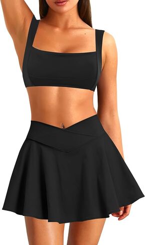 مجموعة تنورة نسائية صغيرة من Coloquin مكونة من قطعتين تنورة تنس بدون أكمام in Kuwait