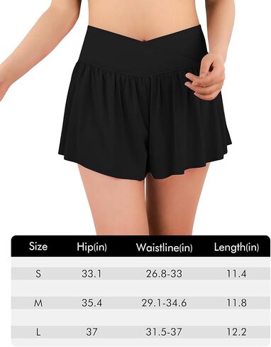 MORFORU Athletic Tennis Skirt Skorts for Women with Pockets 2 in 1 High Waisted Crossover Running Skirt Spandex Workout in Saudi Arabia